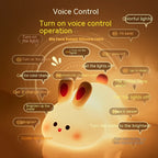 Adorable Touch Sensor LED Night Light - Cartoon Big Face Rabbit Silicone Lamp for Kids - Perfect Christmas Gift & Home Decor